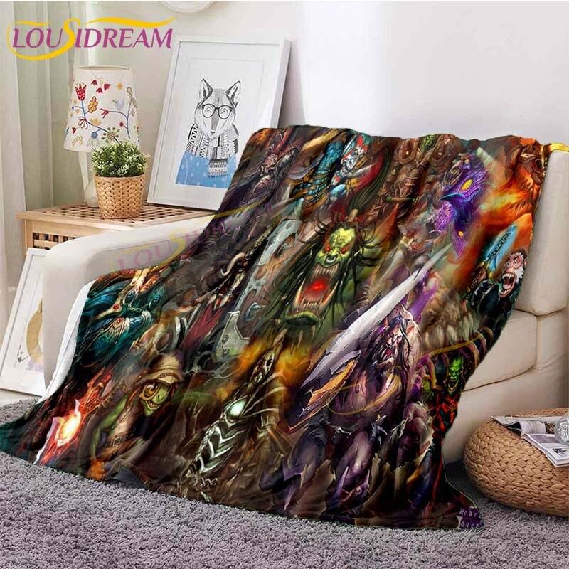 Одеяла World of Warcraft, классические игровые одеяла, одеяла с художественным принтом, фланелевые одеяла для кровати, дивана, вечеринки, детский подарок для взрослых