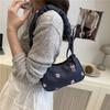 New Bow-printed Aesthetic, Lightweight and Fashionable Casual Underarm Bag, Fresh Pleated Handbag Bag