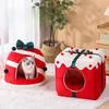 Тема Рождество Домашнее животное Кошка Собака Кровать Щенок Котенок Уютное Спальное гнездо Плюшевая пещера Дом