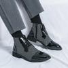 Elegant Man Dress Boots High Top Pointed Toe Shoes Men's Formal Shoes Comfortable Zipper Men Black Ankle Boots Botines Hombre