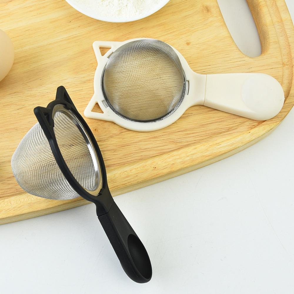 Detachable Plastic Handle Flour Sieve Cat Shaped Colander Household Fried Filter  Soy Milk