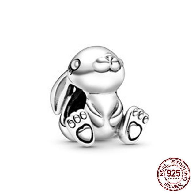 Новый Стерлингового Серебра 925 Единорог Кошка Собака Сова Обезьяна След Милое Животное DIY Тонкие Бусины Подходит Оригинальный Модный Браслет-Подвеска