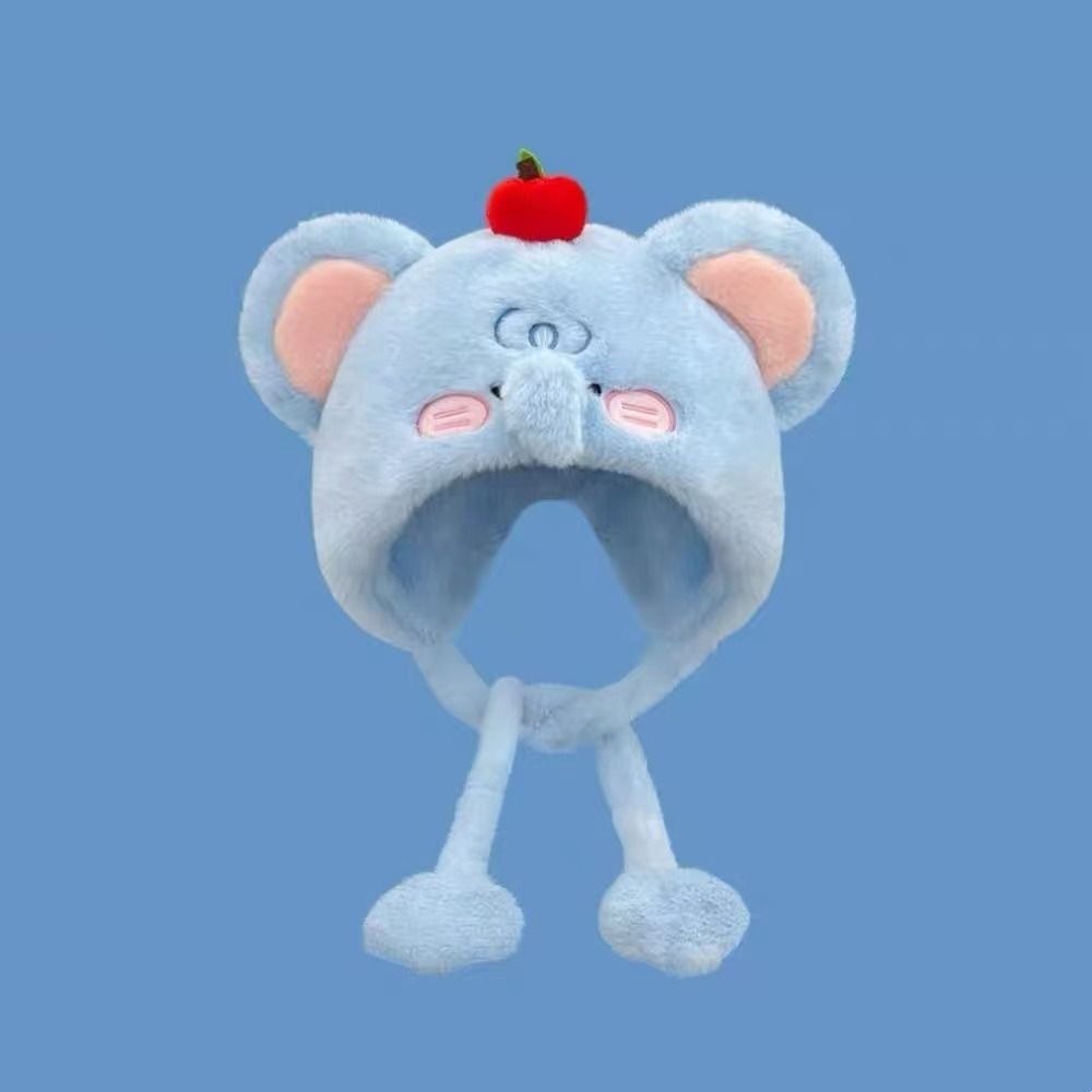 Korean Style Ear Protection Hat Cute Fluffy Beanie Hat Fashion Elephant Warm Hat  Outdoor