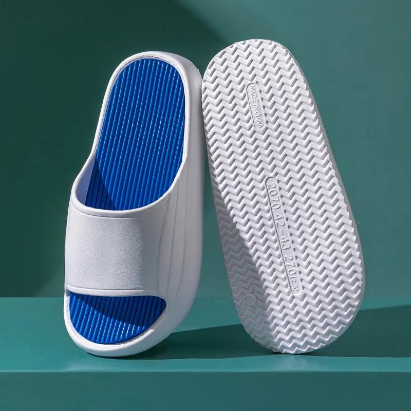 Summer Mens Slippers Fashion Design Runway EVA Smelless Thick Sole Slides Pool Beach Flip Flops Male Ladies Indoor Bath Slides