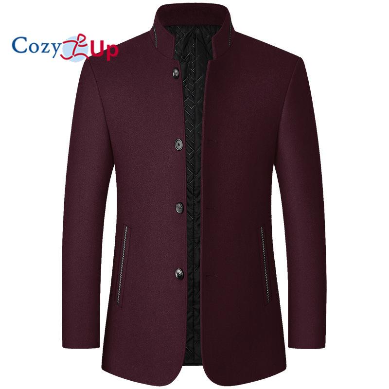 Cozy Up Пальто для подростков, мужская осенне-зимняя куртка, шерстяное пальто, однотонная куртка с лацканами, повседневная деловая мужская одежда, длинная