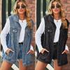 Vintage Denim Vest Coat Loose Relaxed Women