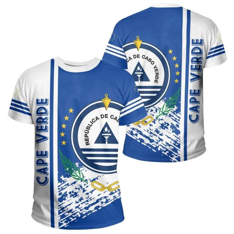 Cape Verde National Flag Emblem T-shirt Cap Vert Caboverde Men Women T Shirt Green Bandana Vert Oversized Celebration Tees