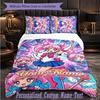 Personalized 3Pcs Bedding SetSailor Moon Custom Text Duvet Cover Pillowcase Set Bedroom Gift