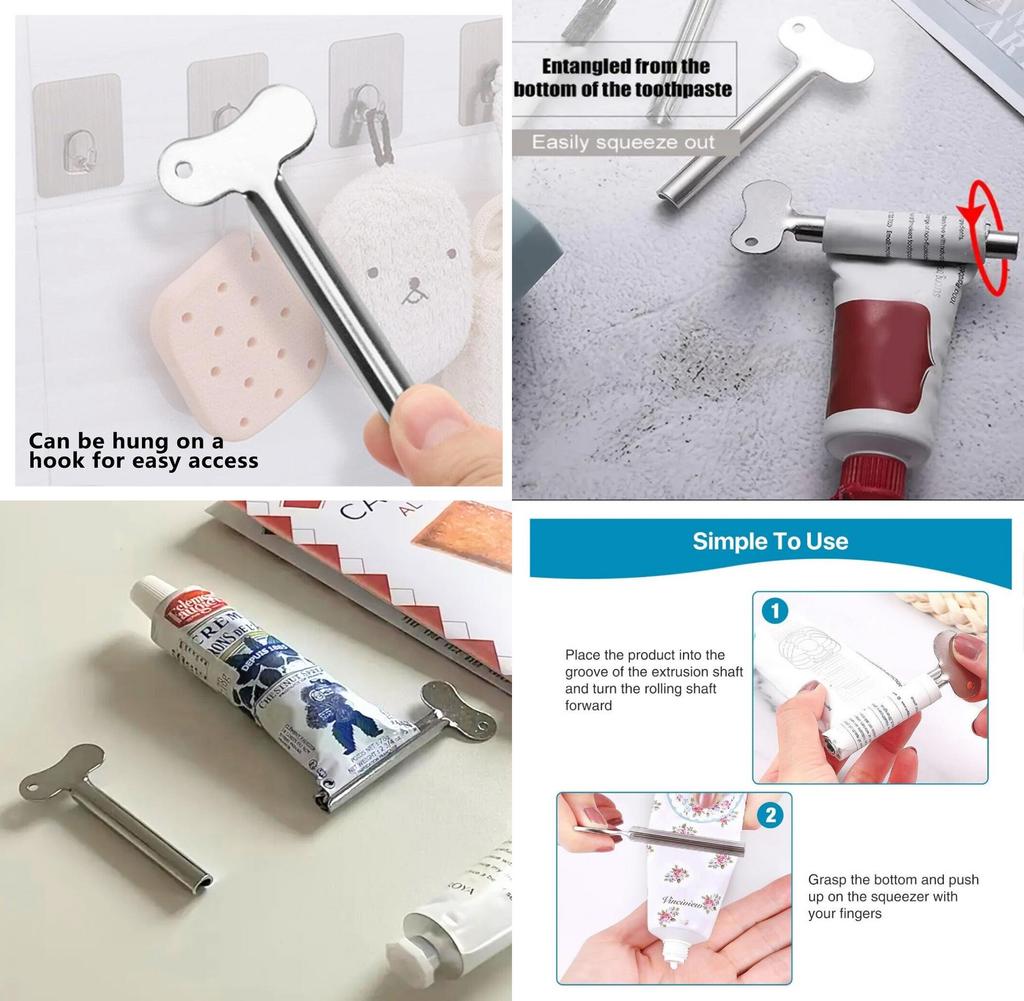 Ключ-выдавливатель для зубной пасты из нержавеющей стали, металлический пресс, инструмент для красоты