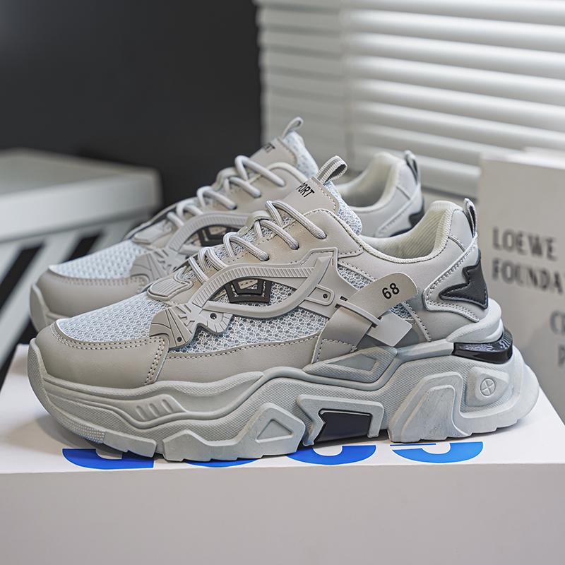 Четыре сезона Новая мужская студенческая обувь для увеличения роста на толстой подошве Повседневная спортивная обувь на мягкой подошве Удобная уличная обувь для бега