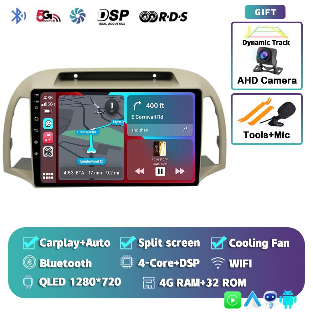 Android 14 Carplay Авто Автомагнитола Для Nissan March Micra K12 2002-2010 Навигация Авторадио Аудио Мультимедиа Видеоплеер Стерео