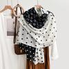 Creative Design Polka Dots Five-pointed Star High-value Color-blocking Scarf Cotton and Linen Scarf Women's Spring and Autumn Decorative Shawl