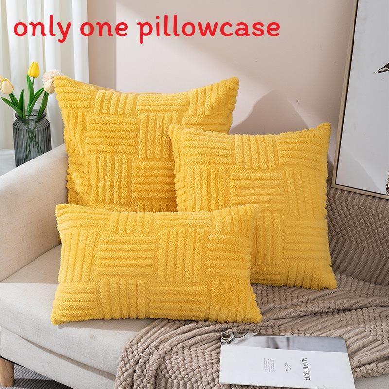 Solid Striped Color Snowflake Velvet Pillowcase Home Decoration Sofa Bedroom
