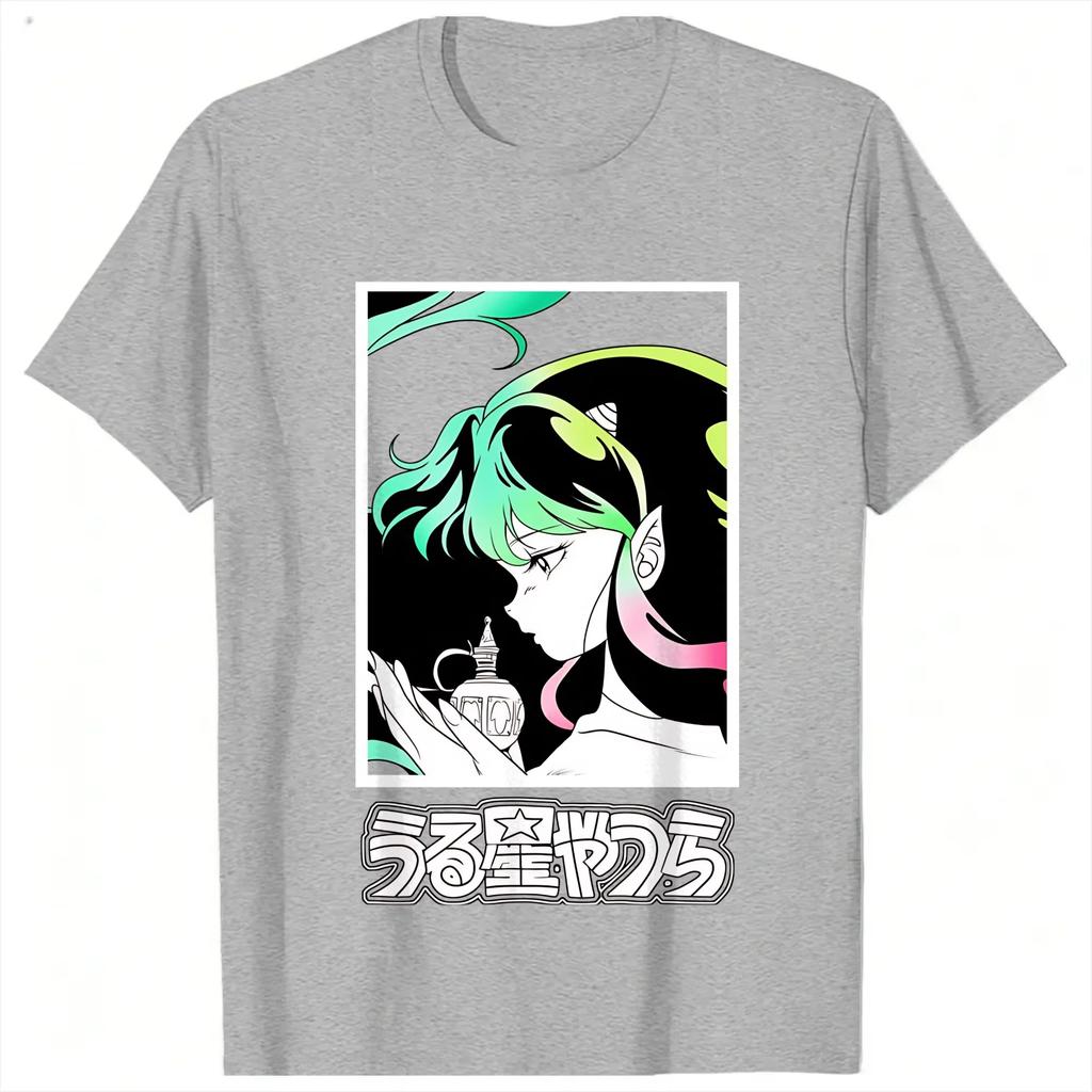 Urusei Yatsura Tshirt Unisex Streetwear Y2k Fun Graphic Print Anime Unisexga Beach Summer Short Sleeve Cotton Hipster Oversized Top