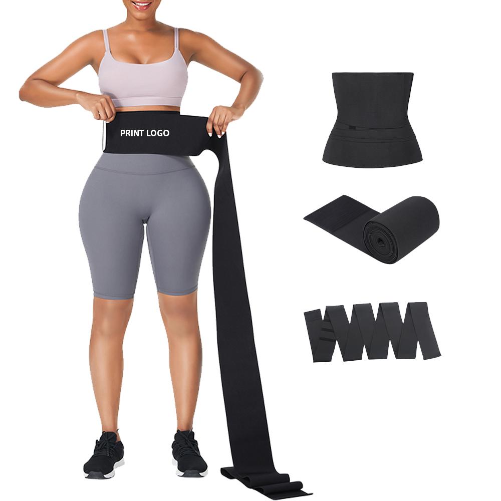 Breathable High Elasticity Compression Wrap Around Waist Body Belly Wrap Belt Tummy Brown Waist Trainer Shaper