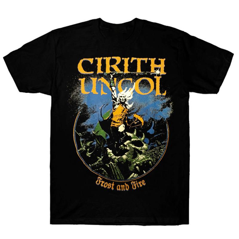 Винтажная футболка Cirith Ungol Frost and Fire Хлопок Черный Все размеры Унисекс Футболка BSS103 Унисекс Футболка