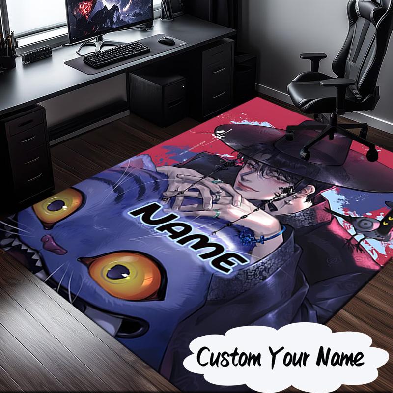 Custom Name K-Pop Tiger's Spirit Carpet, Chair Rug,Area Rug for Office Bedroom living rooms bedroom, Doormat decor Christmas fan gifts