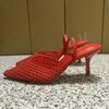 Бренд Плетеная сетка Бисероплетение Женские туфли-лодочки Элегантный Острый носок Шикарный Тонкий высокий каблук Летняя Классика Слингбэк Офисные туфли для леди