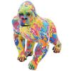 [A3852] - Multicolored Splash 'Gorilla' Resin Figurine - 24x22x12 Cm