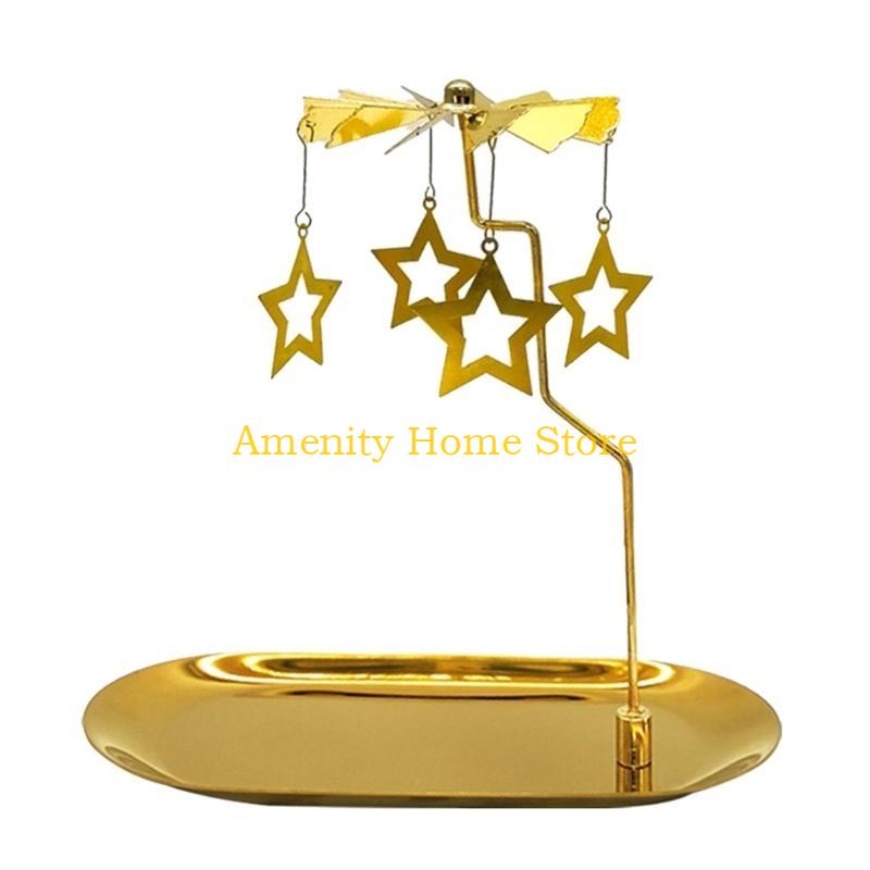 F26C Magical Rotating Candle Holder Magnetic Rotating Candlestick Adds Warmth to Bedrooms and Special Party Occasion
