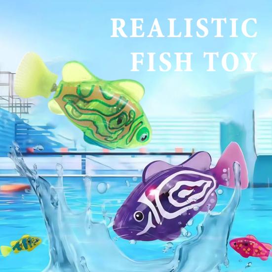 Игрушка Рыбка для Плавания со Светодиодной Подсветкой Водонепроницаемая Работающая от Батареек Симуляция