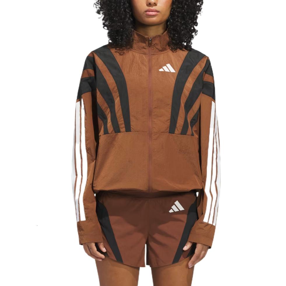 adidas Куртки для бега Унисекс Б/у Коричневый Стойка воротника Средний Другое KH1639