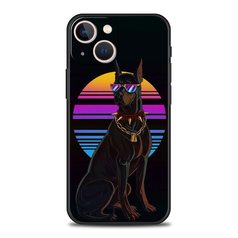 Чехол для телефона с изображением добермана для iPhone 17 16 15 14 13 12 11 Pro Max 17 Air Plus Ударопрочный Мягкий ТПУ Корпус Fundas Capas Coque