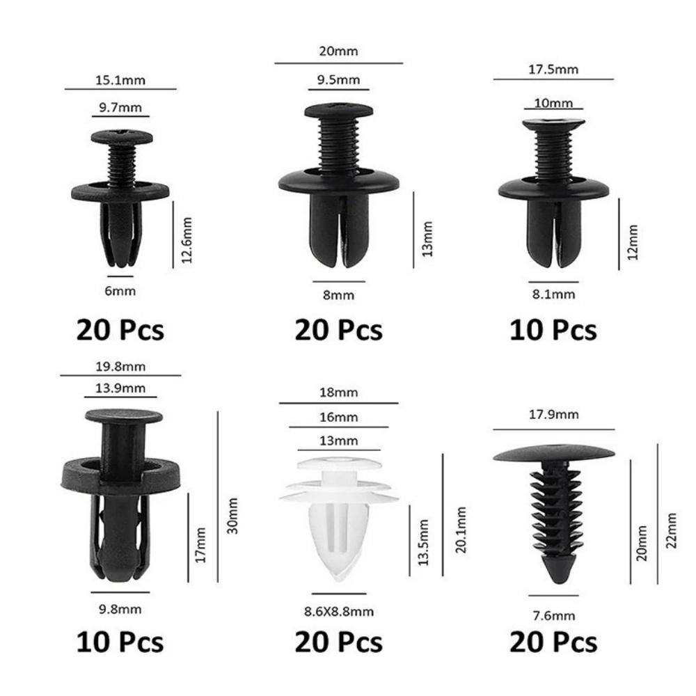 100 шт. Фиксатор кузова, нажимной пин, заклепка, фиксатор бампера, обшивки двери, панели отделки, крепежный комплект