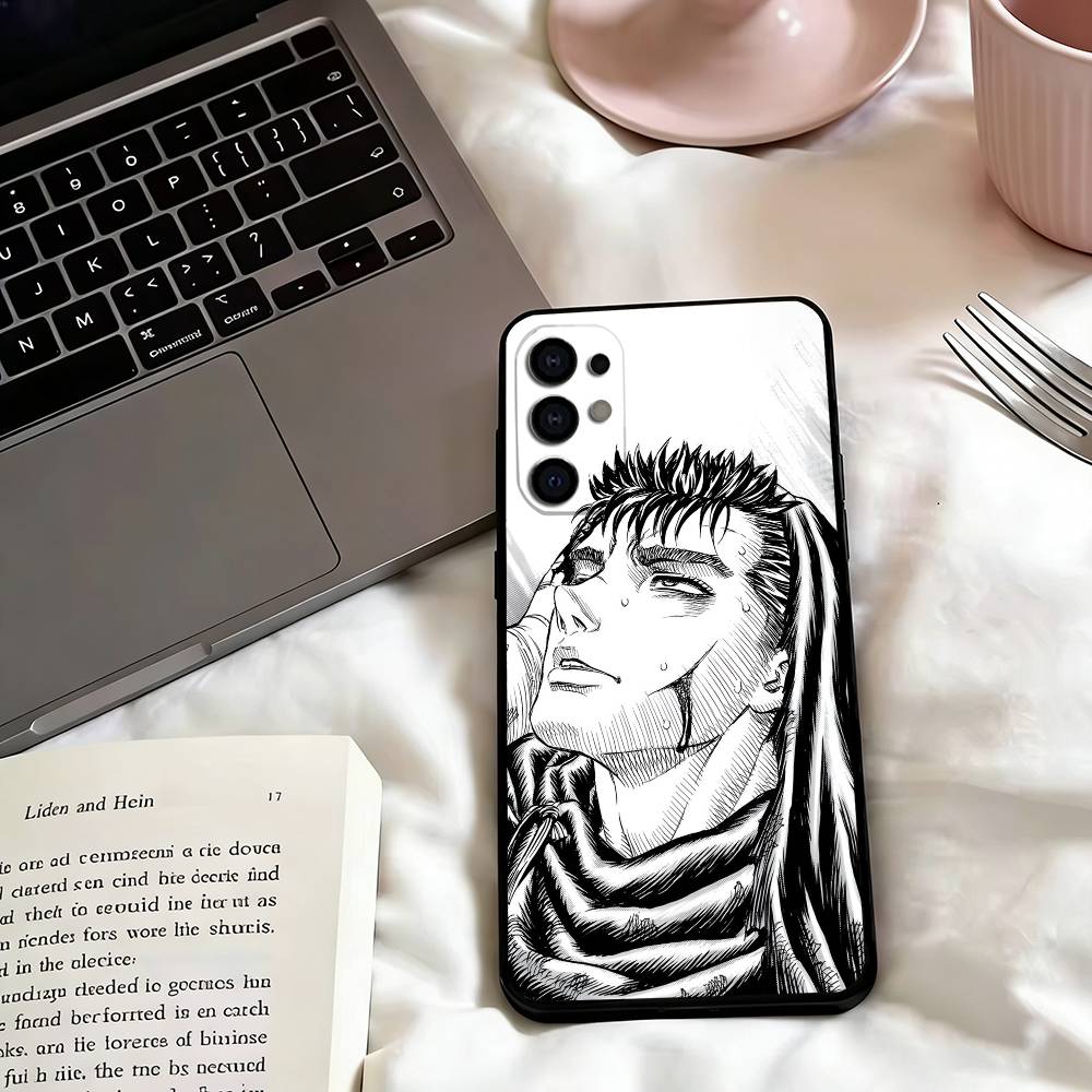 Чехол для телефона с изображением Гатса из аниме Берсерк для Samsung S25, S24, S21, S22, S23, S30, Ultra, S20, Plus, Fe, Мягкий силиконовый черный чехол