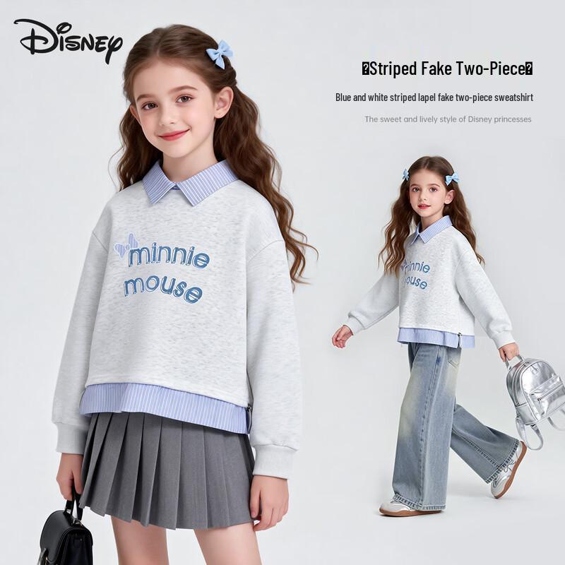 Disney Girls' Faux Layered Preppy Sweatshirt