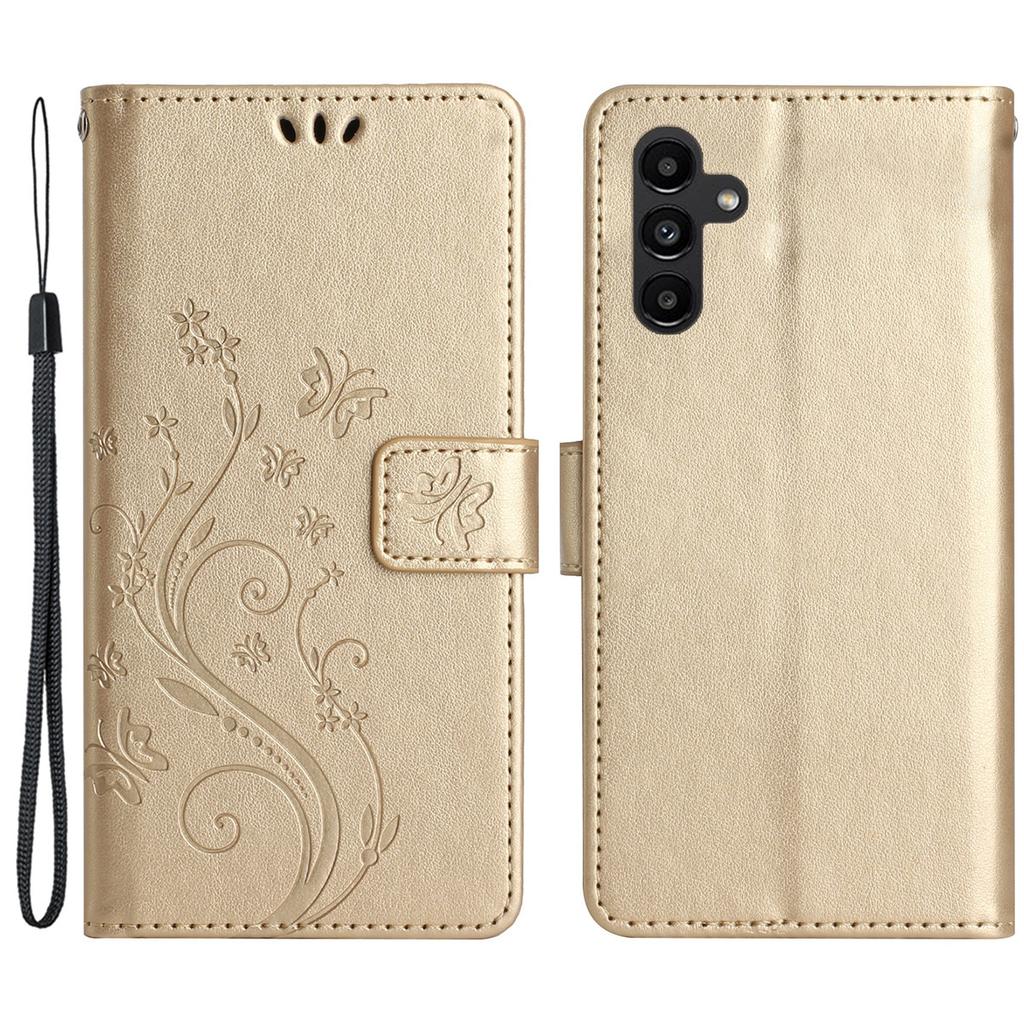 Чехол для телефона Samsung Galaxy S24 FE Кожаный чехол-книжка с тиснением в виде бабочек и цветов