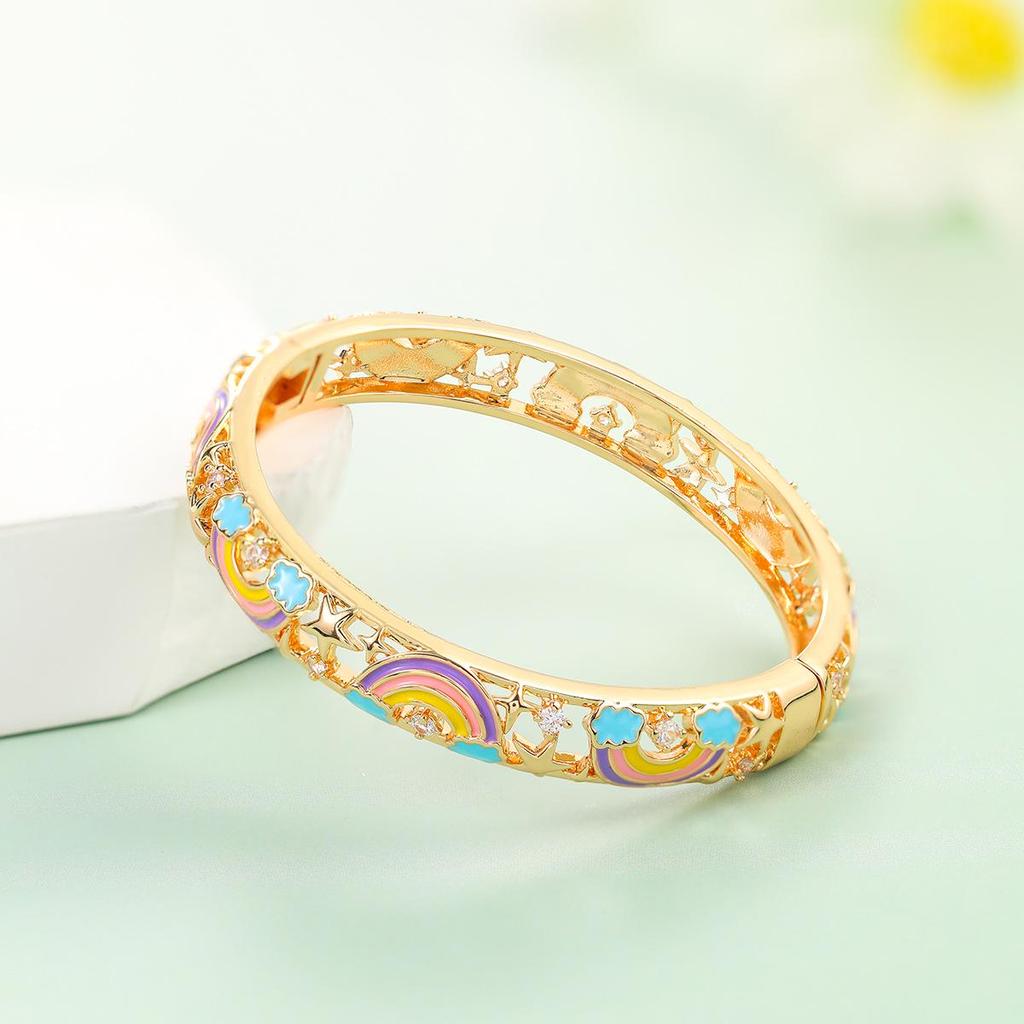 Widney Beijing Cloisonné Children's Open Diamond Bracelet - National Style Gift