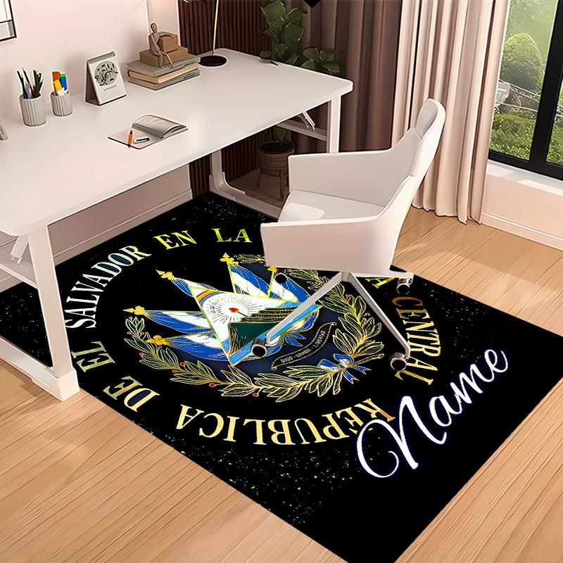 Custom personalization Coat of arms of El Salvador Print Area Rug - Soft, Washable Non-Slip Indoor Mat,Living Room,Home&Office Decorative Rug