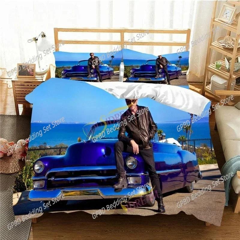 Франция Рок-певец J-Johnny H-Hallyday 3D НОВЫЙ Пододеяльник Наволочка Комплект постельного белья Взрослый Мальчик Девочка Украшение спальни Односпальный Двуспальный