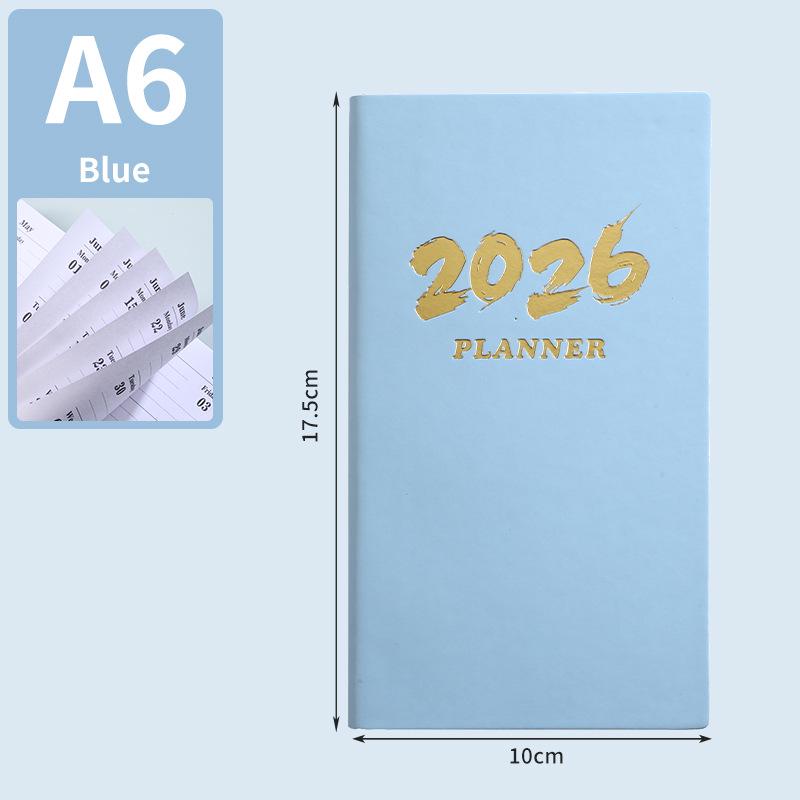 Карманный планер А6 на 2026 год: Английский ежедневник и 365-дневный международный блокнот для управления временем