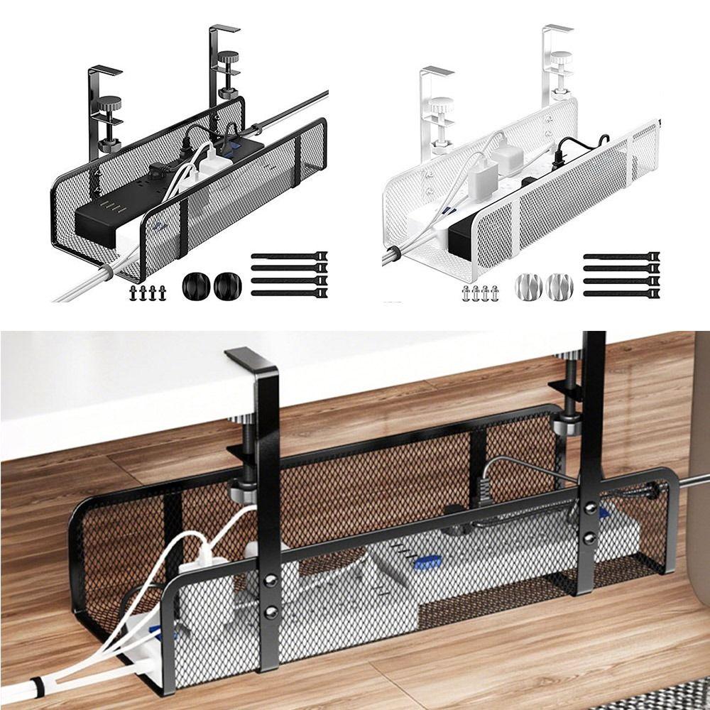 Easy Install Desk Cable Organizer Black White Under Table Cord Organizer Computer Desk