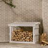 822433 vidaXL Firewood Rack White 108x64,5x77 Cm Pine Wood