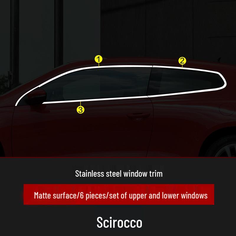 Stainless Steel Bright Window Trim & Door Edge Strips for Beetle and Scirocco