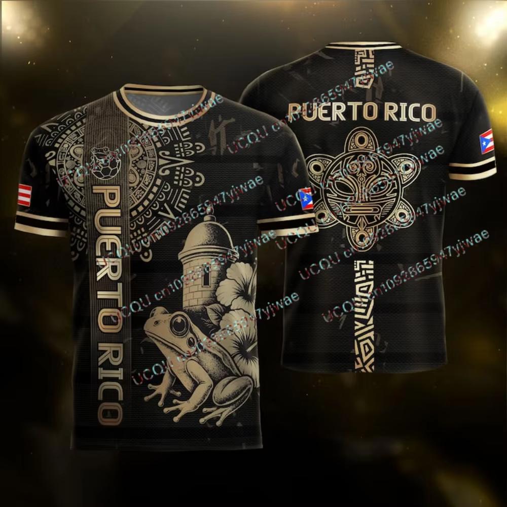 Summer Men's Women's Short Sleeve T-shirt Game Day Outfit Tops Soccer Fans Puerto Rican Soccer Jersey Fans T-shirt