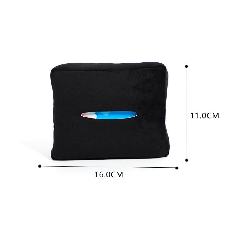 Plush Embroidered Camellia Multifunctional Car Tissue Box For Home And Vehicle