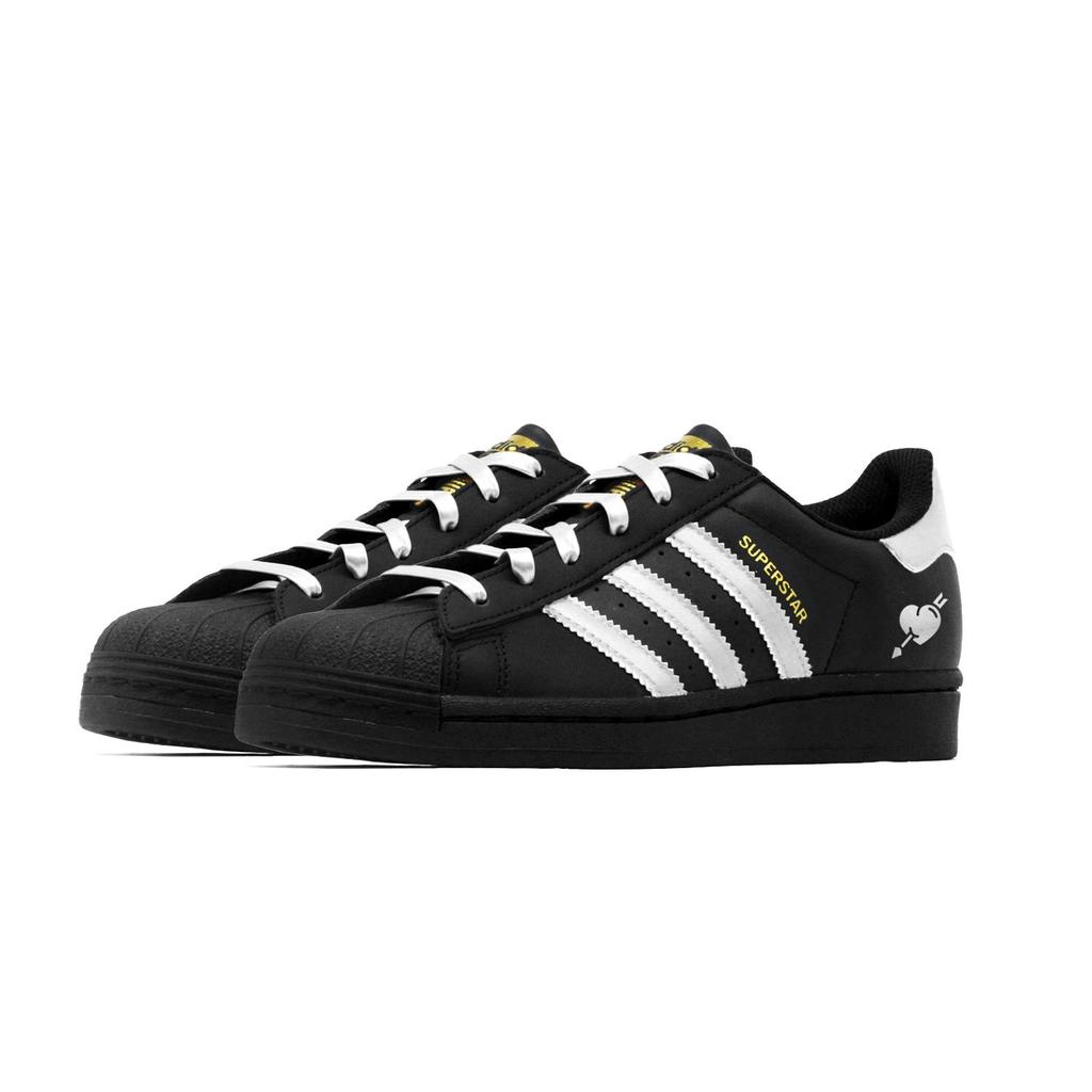Adidas Originals SUPERSTAR Black Silver Heart Low top Skateboard Shoes Unisex Black Silver EG4959(Team140-)