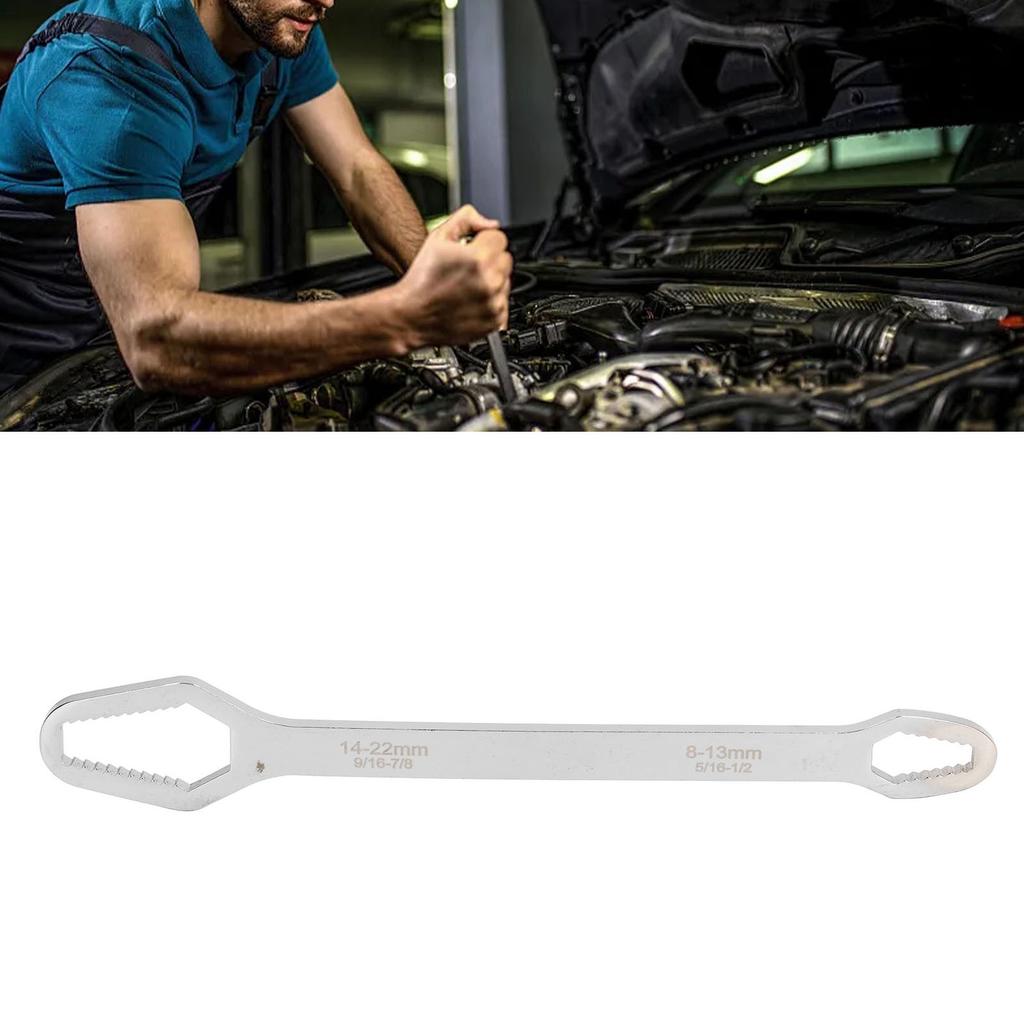 Double Ended Self Tightening Wrench Multifunctional 822mm Self Tightening Spanner for Auto Repair