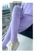 Lekasha Women's Striped Cashmere Mink Fur Leggings, Skinny and Warm, Perfect for Autumn/Winter Inner or Outer Wear.