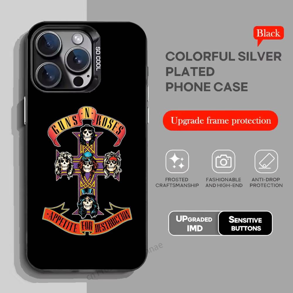 Band G-Guns N Roses Phone Case for iPhone 15 16 Pro Max Air SE 11 13 Pro 14 Plus 12 11Pro 15Pro Max 16e Cover