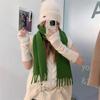 New Winter High End October Siege All Match Solid Color Wool Scarf for Women Thickened Warm Long Scarf