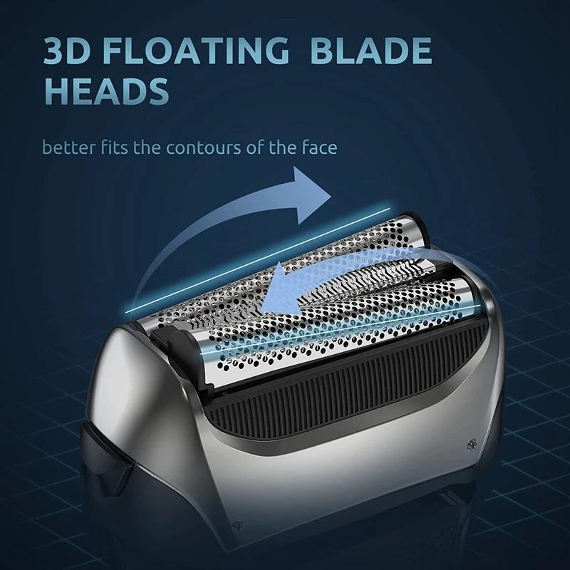 Мужская электрическая бритва для лица и бороды для влажного и сухого бритья, перезаряжаемая профессиональная бритва, бритвенная машинка
