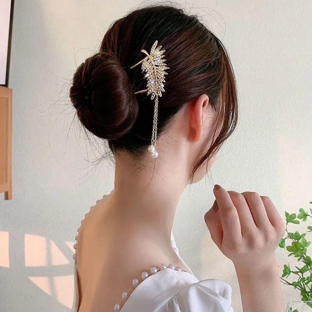 U-shaped Pearl Hairpin Headdress U-shaped Hairpin New Pearl Pendant HairClip Women Girl
