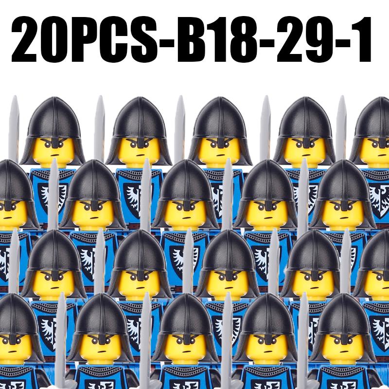 MOC Средневековые Военные Рыцари Солдаты Фигурки Строительные Блоки Замок Римская Стража Львиная Армия Пехота Щит Меч Оружие Кирпичики Игрушка