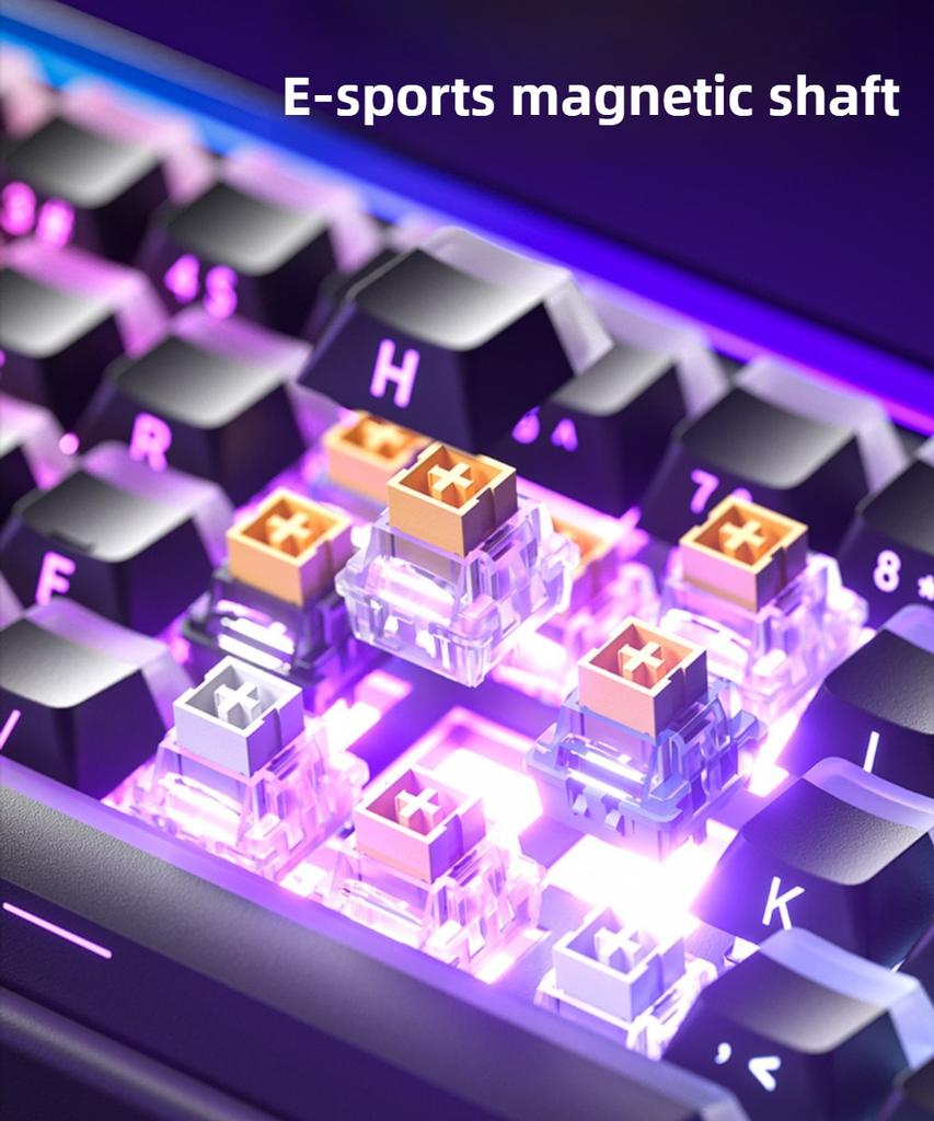 Magnetic Keyboard Mechanical Aula Hero68he Wired RGB65% Teclados Gamer Hot-Swap PC 8000 Hz Polling Rate White Clavier Mecanique