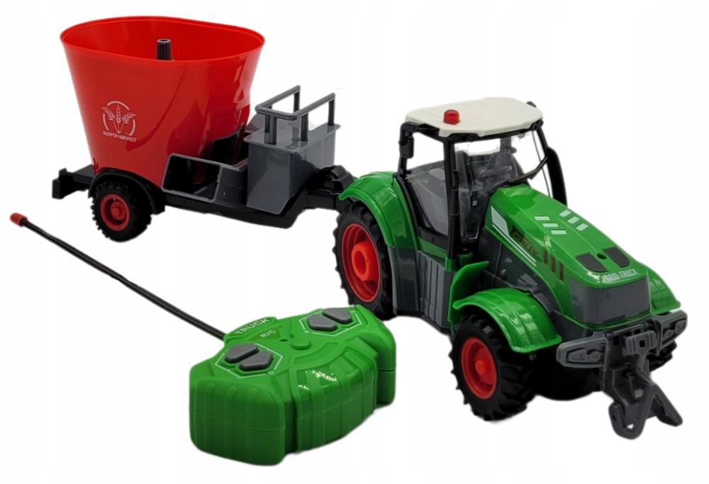 Traktor Zdalnie Sterowany Z Przyczepą Rozsiewacz Na Pilot Światło Rc